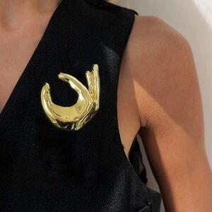 Nwot ZARA Hand Sculptural Ok Brooch